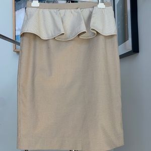 Max & Co. Peplum Tan/White Professional Skirt
